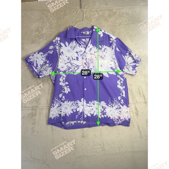 Hilo Hattie Men's Tropical Floral Purple Short-Sleeve Shirt - Picture 7 of 7